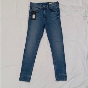 Rag and bone blue high rise ankle skinny jean
